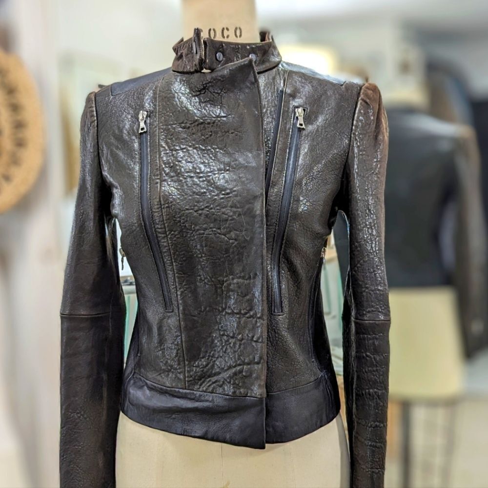 J Brand Leather Moto Jacket - Picture 3 of 10